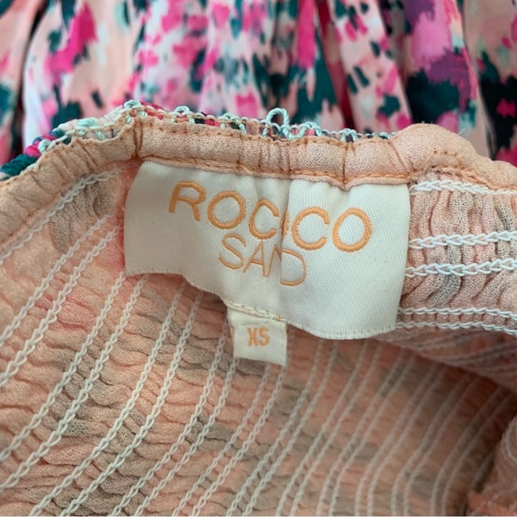 Free People Rococo Sand Mimi Pink Off Shoulder Mini Dress sz XS - Picture 12 of 13